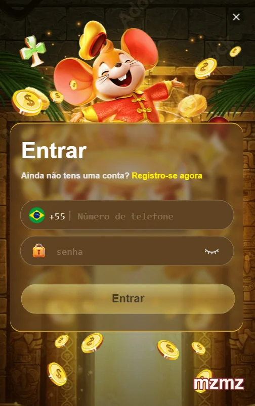 Tela do aplicativo cassino mzmz em um smartphone
